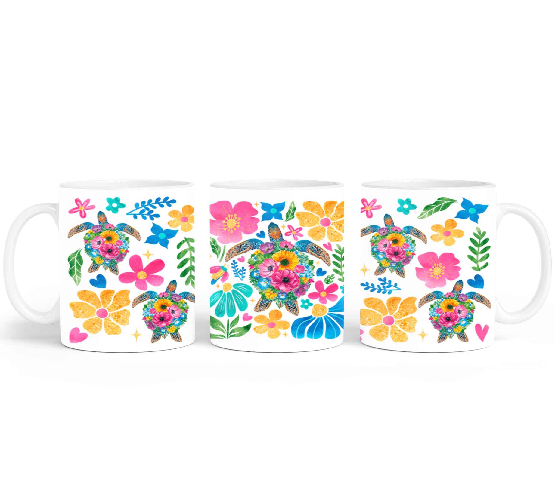 Boho Floral Sea Turtle-10660